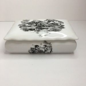 Vintage Liette Porcelain Trinket Box Hand Painted